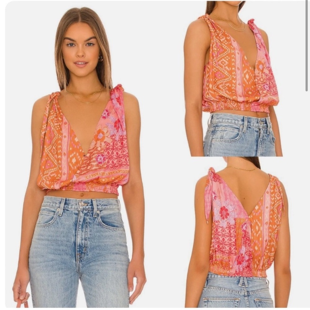 NWOT Free People Tied To You Tank - Lemonade Combo- size Small